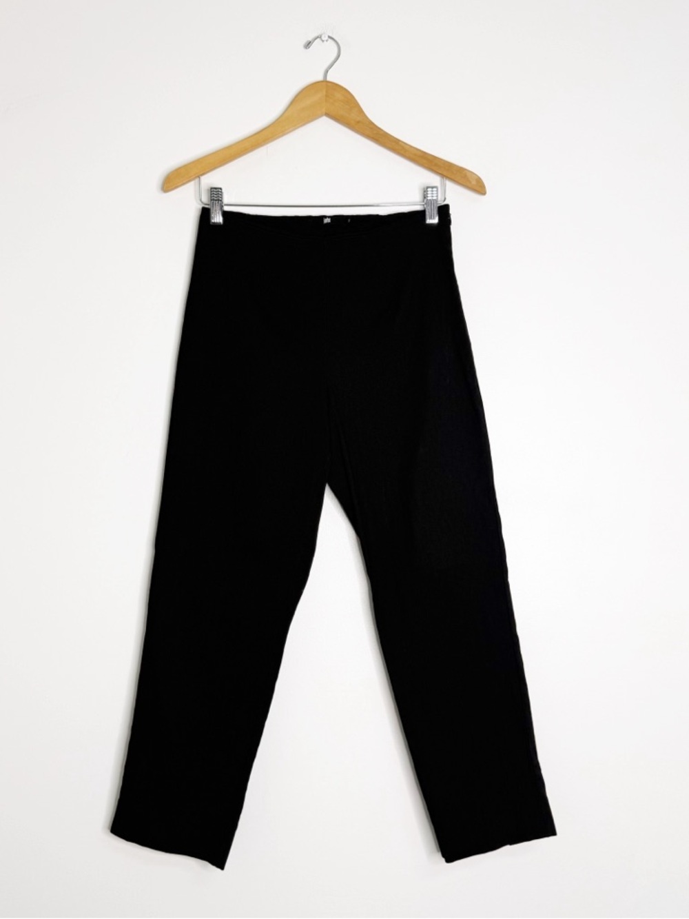 Jarbo Linen Blend Pull-On Pants Black Size 34 Wide Leg Cropped US Size 4